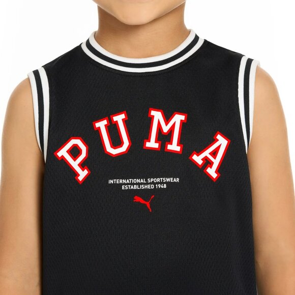 NWT PUMA Little Boys 3-Piece Activewear Set Black Shorts Tank Top Red Tee 3T/4T - Picture 3 of 3